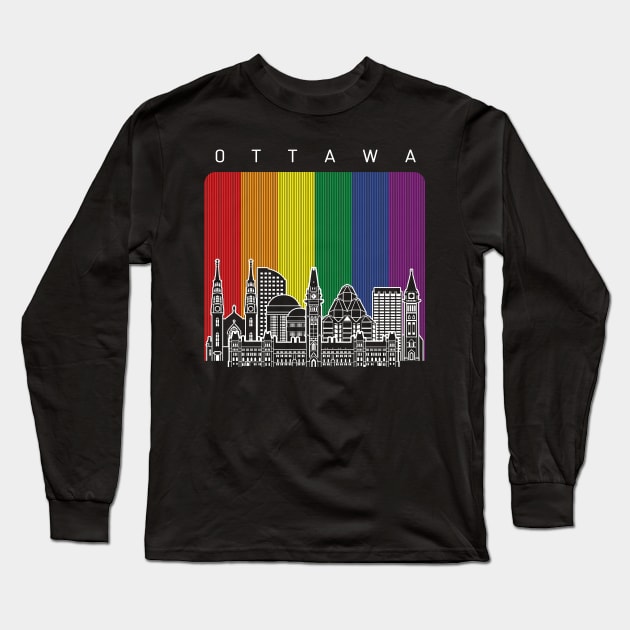 Ottawa LGBT Flag Long Sleeve T-Shirt by travel2xplanet